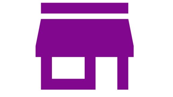 Purple graphic of a shopfront.
